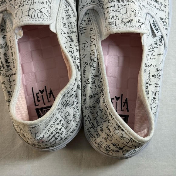 Vans Leila Self Love White Slip-On Surf Sneakers - Picture 6 of 12